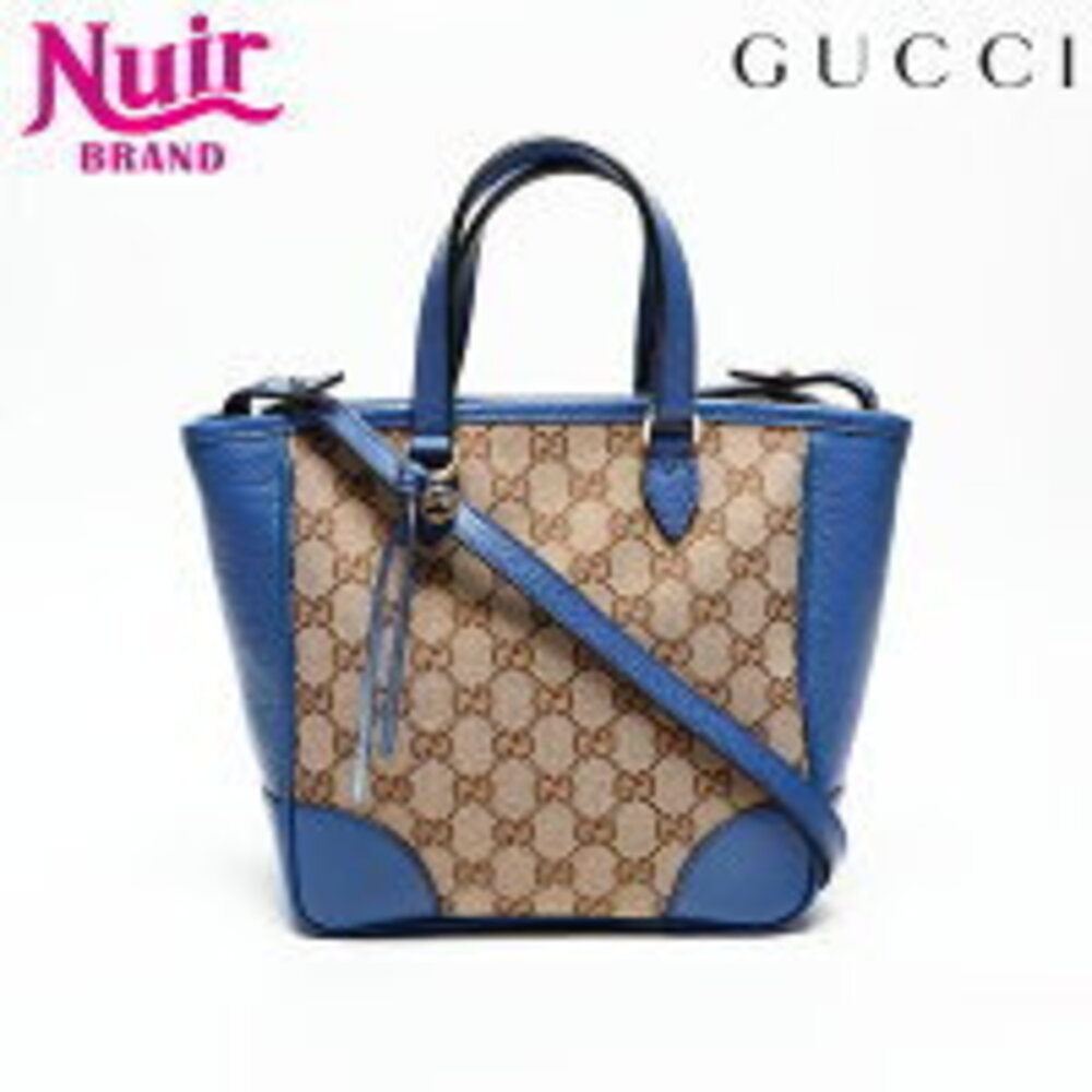 Gucci GG Canvas Leather Handbag Blue
